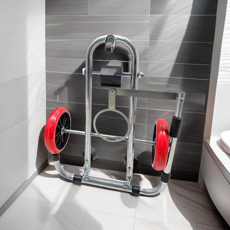 Sttlejura Toilet Lifting Tool - Portable Installation Jack with Foldable Cart, Heavy-Duty Wheels for Easy Toilet Repair, Move & Positioning by Plumbers - Image 2